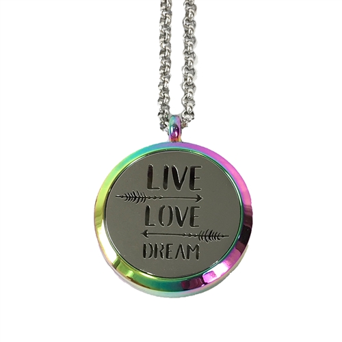 Live Love Dream Aromatherapy Diffuser Locket Necklace