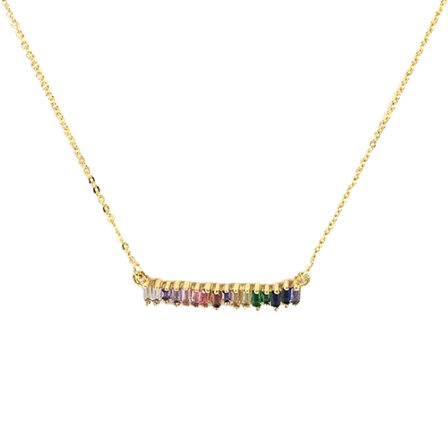 Brilliant Sparklers Prisma Crystal Bar Pendant Necklace,
