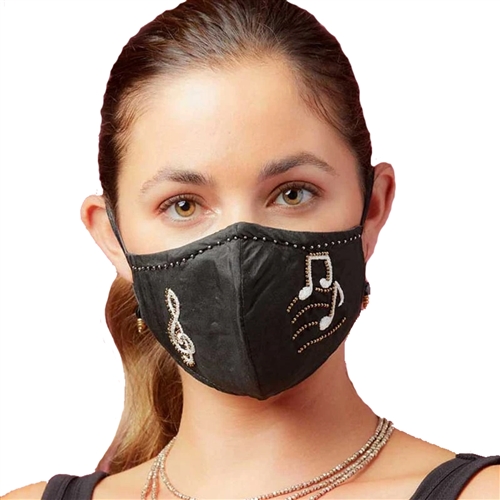 Mary Frances Music Notes Beaded 3D Reusable Face Mask