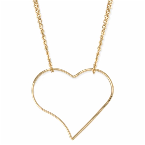 Zad Jewelry Open Asymmetrical Heart Pendant Chain Necklace