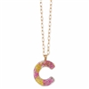 Hand-Pressed Dried Wildflower Initial Pendant Necklace (Letter C)
