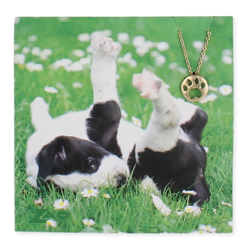 Zad Jewelry Paw Passion Dog Paw Mini Pendant Necklace, Gold