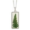 Cottagecore Hand-Pressed Dried Fern Frond Leaf Bar Pendant Necklace