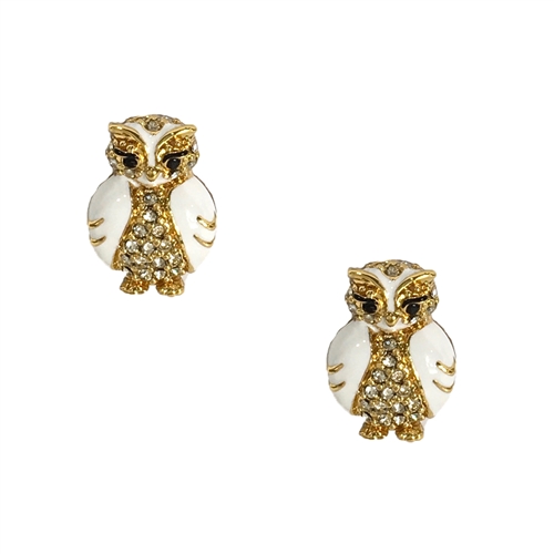 Kate Spade Star Bright Pave Owl Stud Earrings