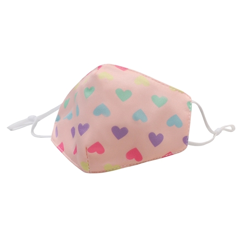 Heart Print Reusable Face Covering with Interior Pocket