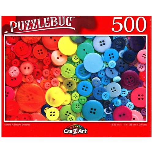PuzzleBug Mixed Rainbow Buttons 500 Pieces Jigsaw Puzzle