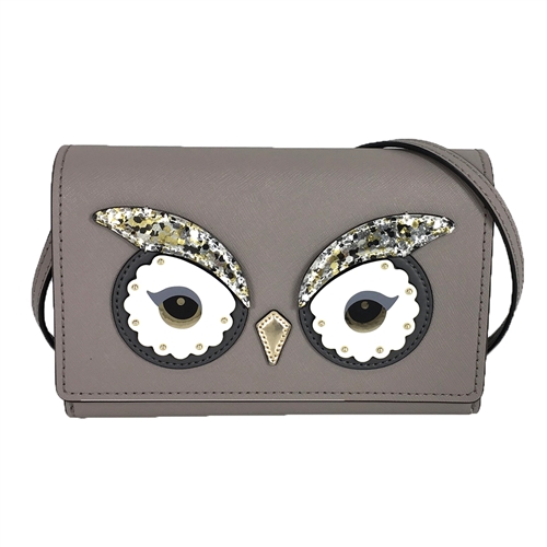 Kate Spade Owl Summer Saffiano Leather Clutch Crossbody Bag