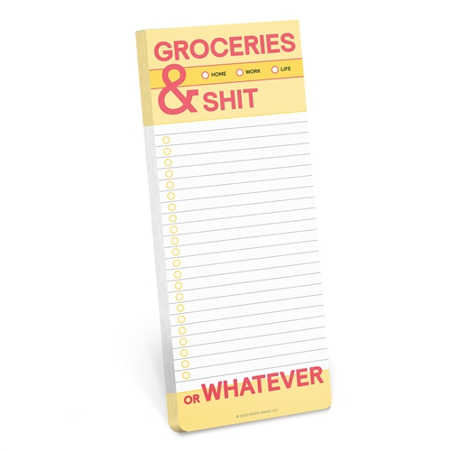Make A List Groceries and Shit Shopping Memo Pad