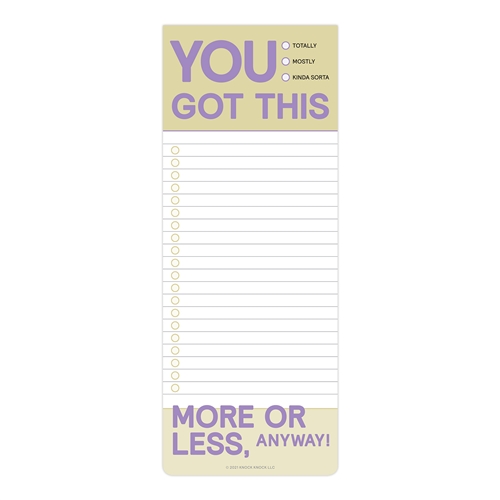 You Got This Make A List Daily Planner Task Memo Pad