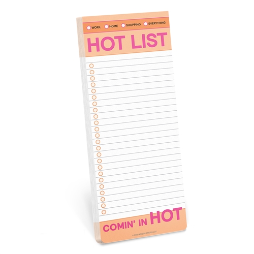 Hot List Make A List Daily Planner Task Memo Pad