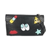 Circus by Sam Edelman Jayden Shoulder Bag: Iconic Black Patchwork Handbag with Unique Pictogram Design