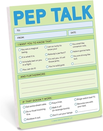 Knock Knock Pep Talk Motivational Notepad: Fun, Inspirational ...