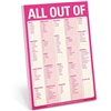 Knock Knock All Out Of Grocery List Checklist Note Pad