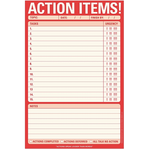 Knock Knock Action Items To Do Checklist Note Pad
