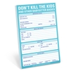 Knock Knock Don't Kill The Kids Babysitter Checklist Note Pad