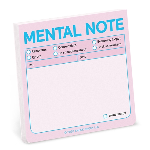 Knock Knock Mental Note To Do Sticky Note Pad