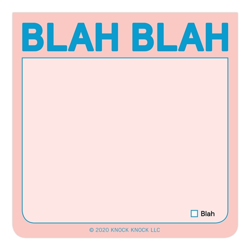 Knock Knock Blah Blah To Do Sticky Note Pad Pastel