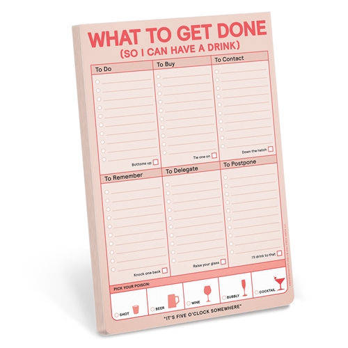 What to Get Done So I Can Have a Drink Daily Checklist Task Pad