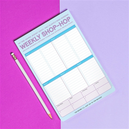 Weekly Shop-Hop Grocery Shopping List Magnetic Refrigerator Pad