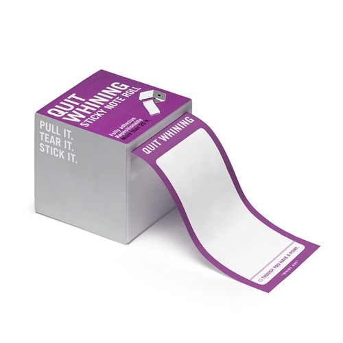 Knock Knock Quit Whining Sticky Notes 26 Ft Roll Purple