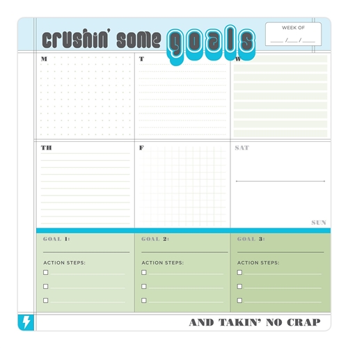 Crushing Some Goals Weekly Planner Sticky Paper Desk Pad