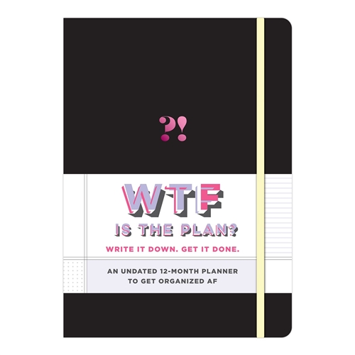 WTF ?! 12 Month Undated Agenda Hardcover Planner w Activity Stickers