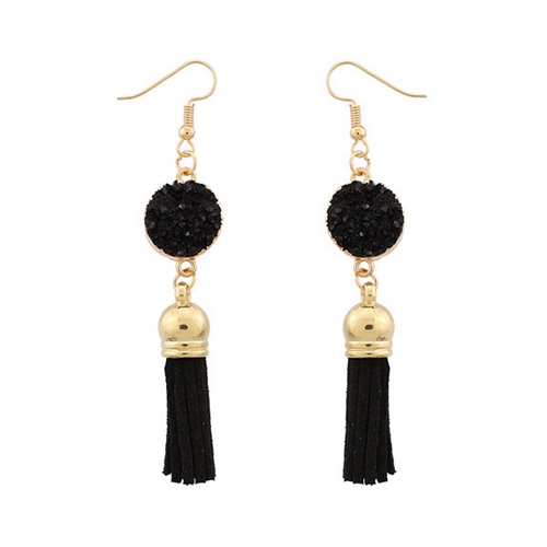 Jewelry Collection Caira Druzy Tassel Drop Earrings