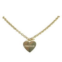 Precious Engraved Heart Charm Pendant Necklace