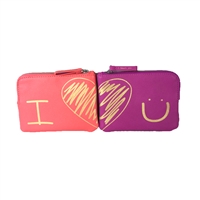 Vera Bradley I Love You Zip Pouch Cosmetic Case Boxed Set of 2