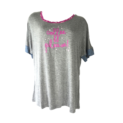 Vera Bradley Coffee Please Short Sleeve Pajama Lounge Tee
