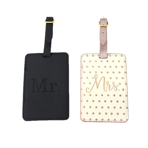 Mr. and Mrs. Set of 2 Luggage Tags Gift Set