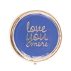 Love You More Round Enamel Travel Pill Case