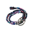Vera Bradley Iconic Lanyard in Haymarket Paisley, Signature Cotton Badge Holder, Blue Pink Floral Pattern, Standard Size with Key Ring, Quick-Release Clip