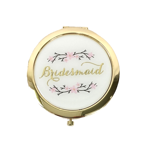 Cherry Blossom Bridesmaid Round Mirror Compact