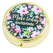Make Today Awesome Round Travel Pill Case