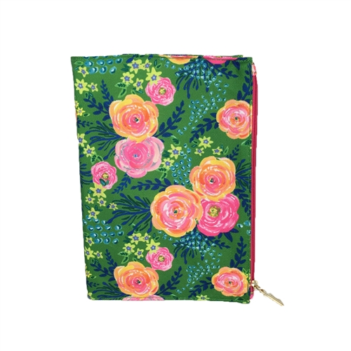 Madison Journal with Floral Canvas Cover w Zip Pen Pocket