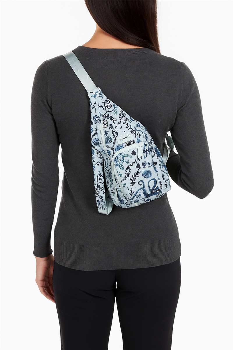 Vera Bradley Mini Sling Backpack, Coastal Sea Life Nautical  display picture 2