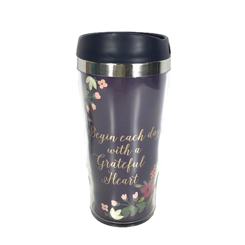 Begin Each Day With A Grateful Heart Travel Mug