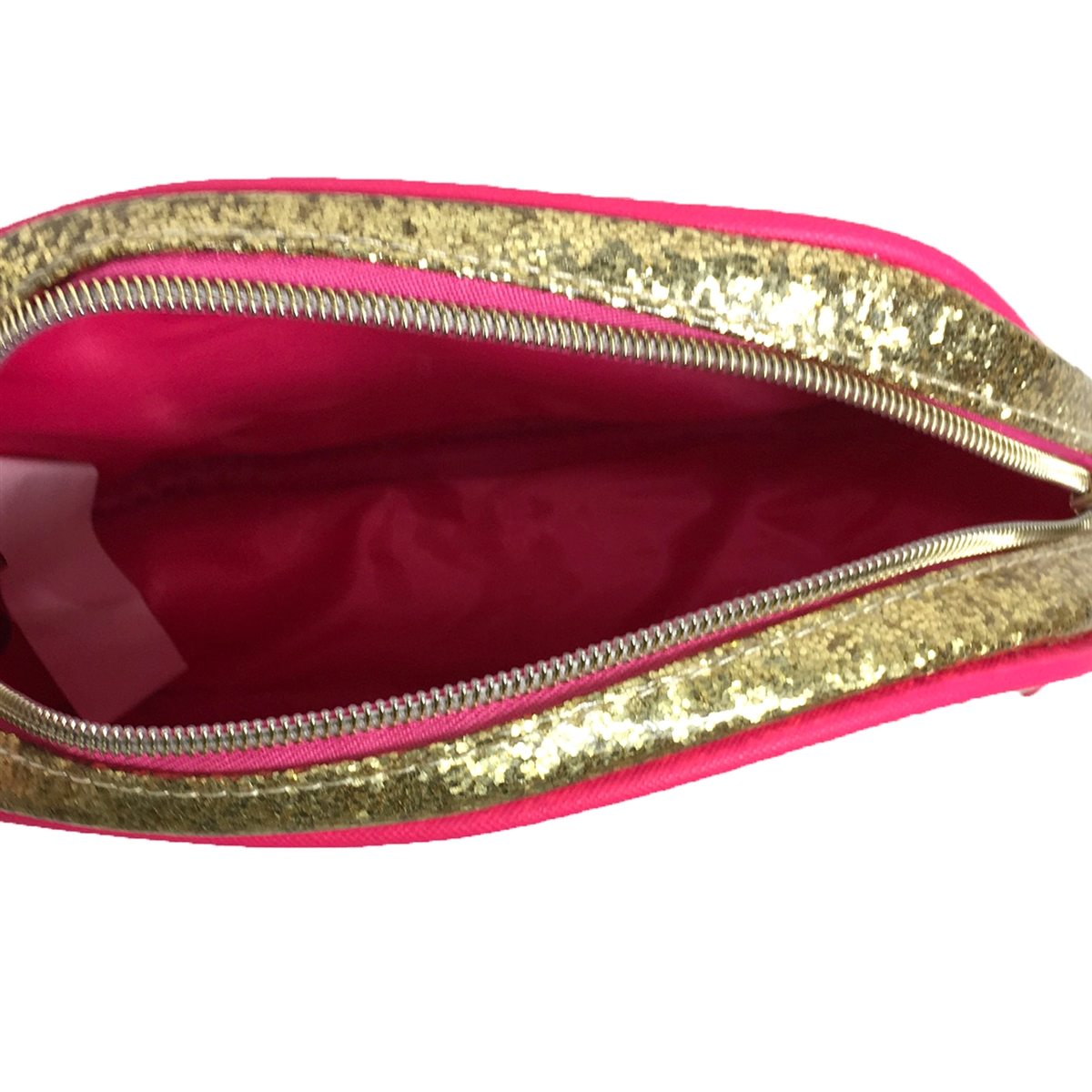 Marilyn Monroe Beautiful Glitter Dome Cosmetic Case, Gold/Pink