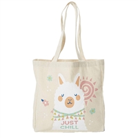 Just Chill Llama Kids Packable Eco-Friendly Canvas Tote