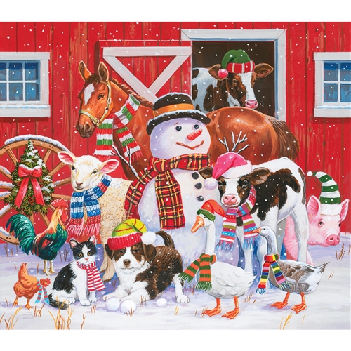 Ready For Winter Barnyard Animals 300 Large Piece Jigsaw Puzzle