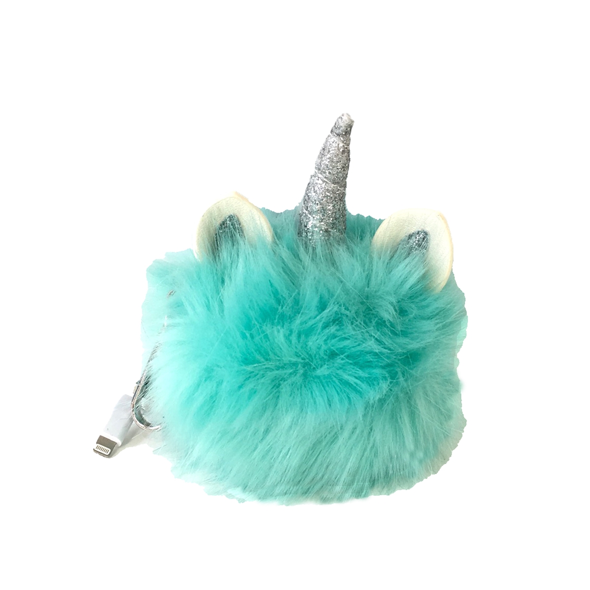 Fluffy Unicorn Pom Pom Charm Keychain