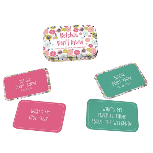 Betcha Don't Know Convo Cards Party Game Family Kids & Adults Conversation Questions