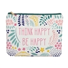 Mary Square Think Happy Be Happy Case Zip Pouch Clutch