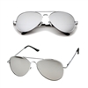 Fashion Culture Alpha Mirrored Lens Aviator Sunglasses