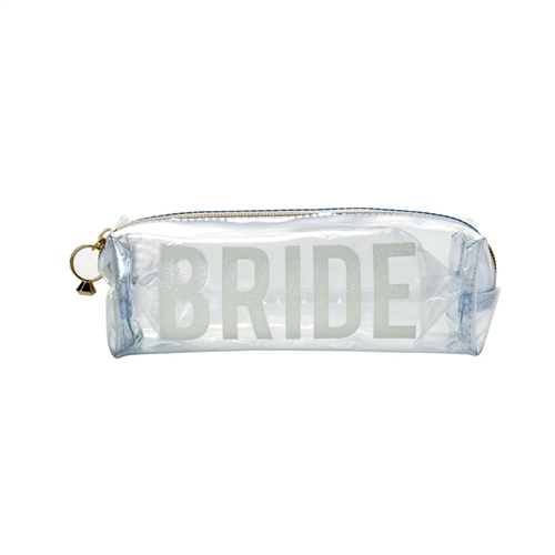Bride Transparent Rectangular Zip Travel Cosmetic Case