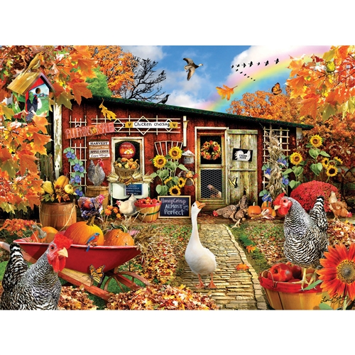 SunsOut Chicken Crossing Farm 500 Large Piece Jigsaw Puzzle