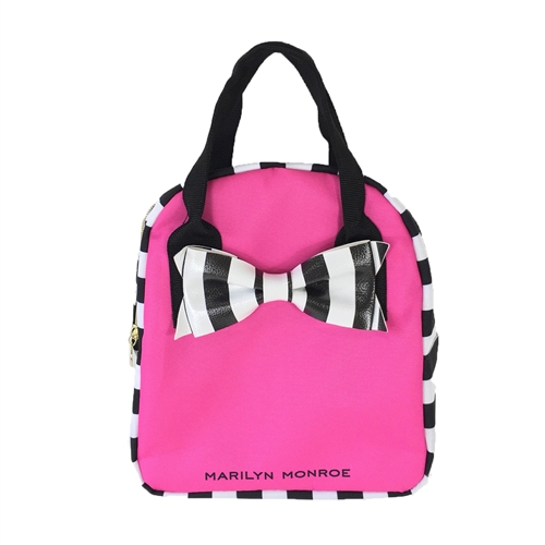 Marilyn Monroe Striped Bow Eco-Friendly Insulated Lunch Tote