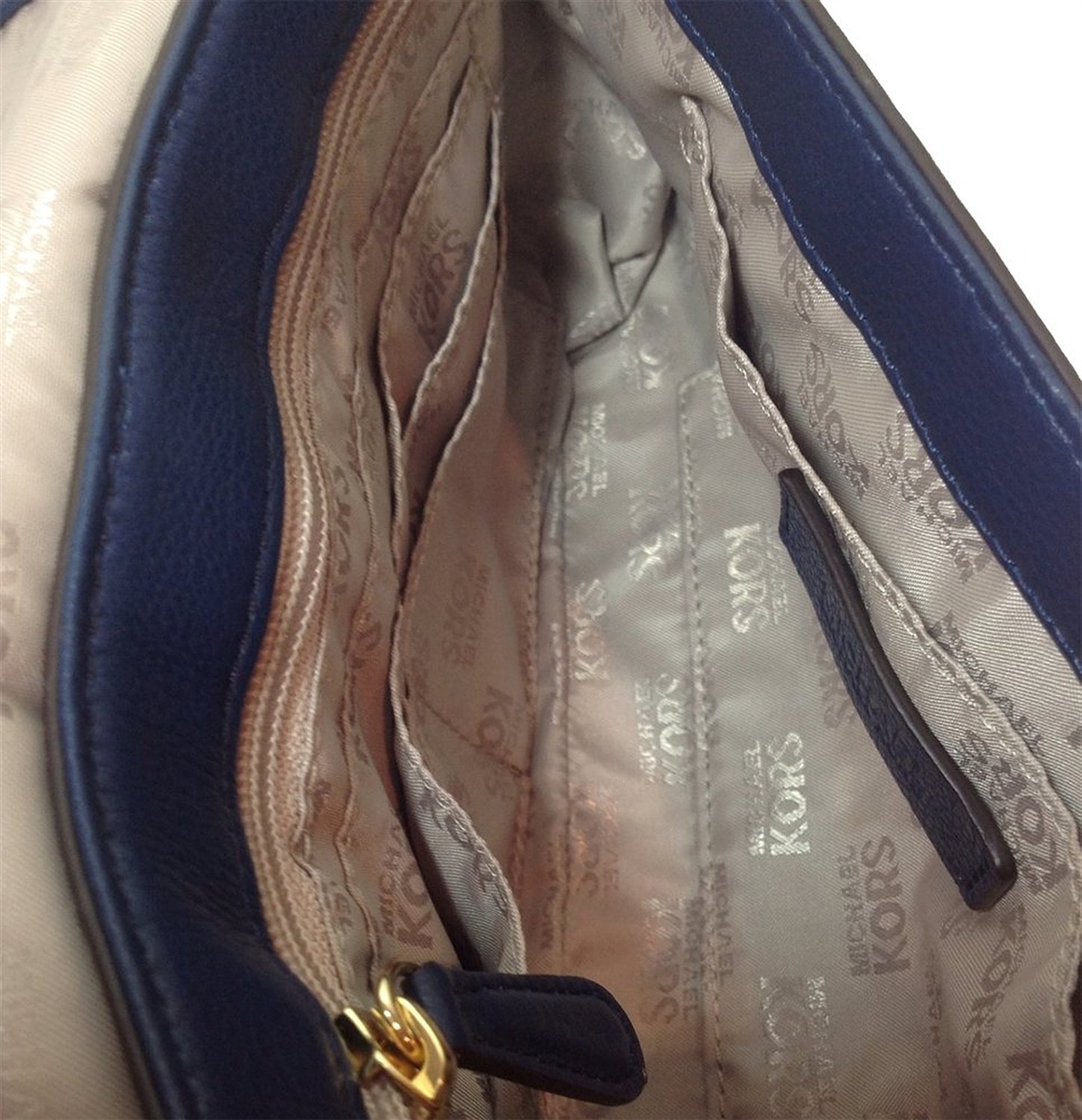 Michael Kors Jet Set Chain Leather Small Shoulder Flap Bag, Navy