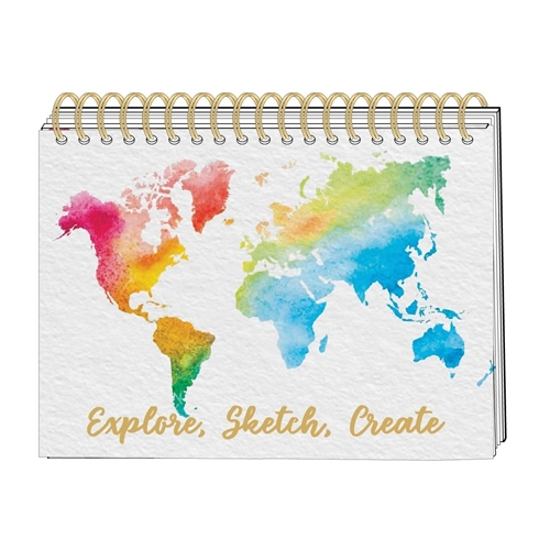 Explore, Sketch, Create Watercolor World Hardcover Sketch Pad Artist Sketchbook